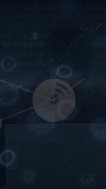 Veri işleme üzerinde taramaların animasyonu. Dijital arayüz teknolojisi ve ağ konsepti dijital olarak oluşturuldu.