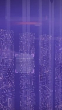 Animation of data processing and qr code over server room. Global business and digital interface concept digitally generated video.