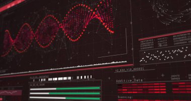 DNA'ın sarmal diyagramda siyah arka plan