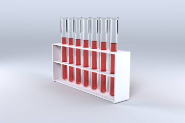 Test tube with chemical solution, Close-up