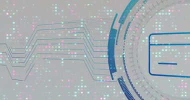 Zamanlayıcı, kilit simgesini birbirine bağlayan çizgiler ve veri güvenliğini gösteren dönen halkalar olarak HUD başlatıyor. Siber güvenlik, dijital arayüz, bilgi grafikleri, teknoloji, veri, şifreleme, ağ