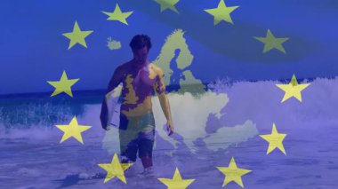 Açılış sahnesinde sörfçülerin diz boyu dalgalarla kıyıya yürüdüklerini görüyoruz. Avrupa 'nın seyahat için uzantılarını gösteriyorlar. Sörf, macera, eğlence, kıyı şeridi, su, spor, keşif