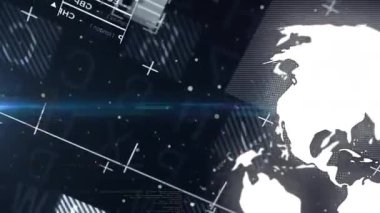 Görünüşte dönen dijital dünya para birimi panelini başlatıyor kaydırıcı hattı finans akışını haritalıyor. Futuristik, teknoloji, küresel, bağlantı, veri görselleştirme, sanal arayüz, analitik