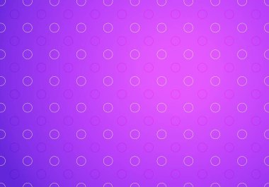 Mor arkaplana karşı dairelerin tam kare görüntüsü, kopyalama alanı. Geometrik şekil, şekil, gradyan, reklam, boş, stüdyo çekimi, illüstrasyon ve soyut kavram.