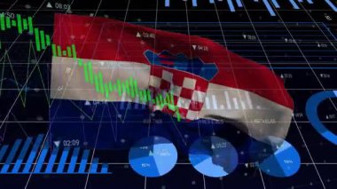 Şebeke açılışı, Hırvat bayrağını şamdan grafiğiyle sallayarak veri eğilimlerini canlandırıyor. Vatansever, finans, analitik, dijital, gelecekçi, başarı, piyasa