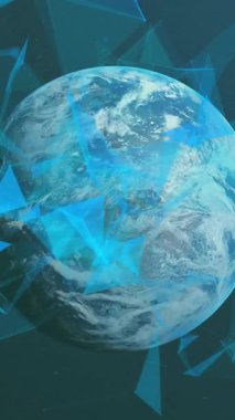 Siyah arka planda dünya üzerindeki bağlantı ağının animasyonu. küresel bağlantılar, bilgisayar ve dijital arayüz konsepti dijital olarak oluşturulmuş video.