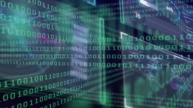 Başlangıçta ikili akış kaydırma, üstüste bindirmeler kayma, ortaya çıkan harita, analiz için güncelleme göstergeleri. Siber güvenlik, veri görselleştirme, dijital arayüz, ağ analizi, fütüristik, soyut, teknoloji