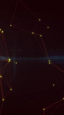 Siyah arkaplanda hareket eden yeşil ışıkla bağlantı ağının animasyonu. ağ, bağlantılar ve dijital arayüz konsepti dijital olarak oluşturulmuş video.