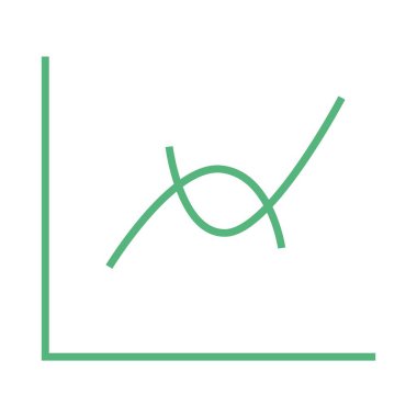 Beyaz arkaplana karşı yeşil çizgi grafiğini kapat