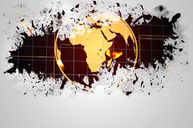 Splash dünya grafik ortaya duvar