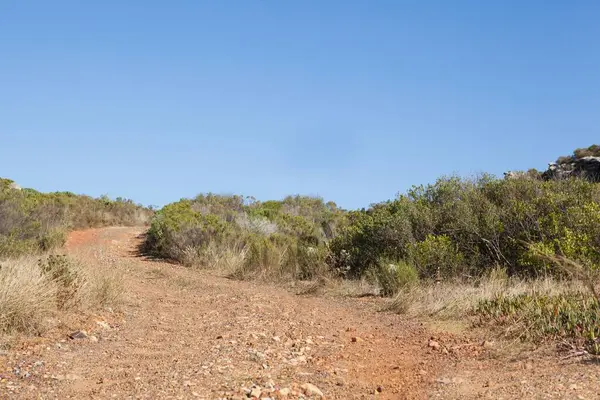Dolambaçlı toprak yolu düz dizayn edilmiş ovalık yamaçlara, dağınık kayalar ve çalılarla tırmanıyor. Kırsal, macera, doğa, keşif, açık hava, manzara, engebeli