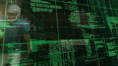 Şebeke arayüzü tarama kodu ve oyun kurucunun adımlarını takip etmek ve futbol fırlatma ölçümlerini analiz etmek. Teknoloji, spor, dijital, analiz, performans, yenilik, fütüristik