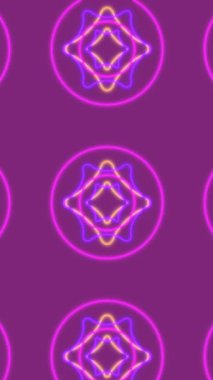 Pembe arka planda hareket eden şekillerin animasyonu. Retro gelecek ve dijital arayüz konsepti dijital olarak oluşturulmuş video.