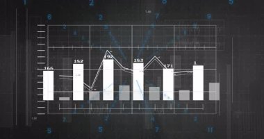 Başlangıçta hareketli çubuk çizelgesi, dinamik veri eğilimlerini gösteren grafik kaydırma çubuklarını genişletiyor. Veri, analitik, panel, görselleştirme, teknoloji, büyüme, istatistik
