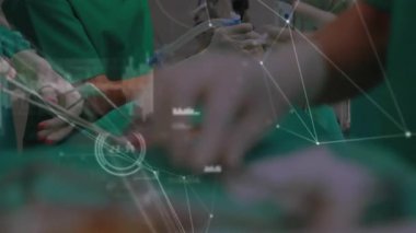 Animasyon verileri, laparoskopik cerrahi yaparak hastanın havalandırmasını sağlamakla örtüşüyor. Tıbbi, profesyonellik, klinik, kesinlik, takım çalışması, kısır, yenilik