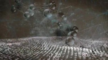 Veri yükünde, ızgaranın üzerinde metalik küreler beliriyor, veri akışını 3 boyutlu olarak gösteren bir ağ oluşturuyor. Teknoloji, bağlantı, dijital, yenilik, soyutlama, gelecekçilik, siber güvenlik