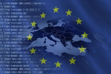 Avrupa Birliği bayrağı ile ikili kodları, yakın çekim