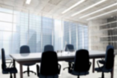 Boş sandalye ve masanın dijital olarak oluşturulmuş görüntüsü.