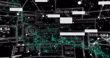 Başlangıçta ağda görsel ızgara ağları yumurtlama blokları güncelleme kodları ve veri kaymasının azaldığını gösteriyor. Gelecek, teknoloji, siber alan, dijital, soyut, hareket, veri