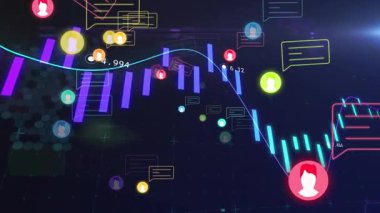 UI çubuklarının açılması, satır güncelleme avatarları sürüklenmesi, baloncuklar görselleştiren veriler. Dijital, modernleşme, minimalizm, teknoloji, bağlantı, analitik, yenilik