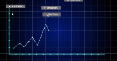 Sivri çizgi başlamadan önceki taban çizgisi, titreşiyor ve ölçümleri gösteren nişan simgelerini çıkarıyor. Veri görselleştirme, analitik, dijital arayüz, kullanıcı bağlantısı, gösterge paneli tasarımı, modern teknoloji, etkileşimli grafikler