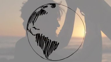 Gemiye balmumu sürten sörfçü günbatımı kıyılarında dönen kıtaları çizen bir teknoloji küresi olarak sörf yapmaya hazırlanıyor. Macera, keşif, sahil, sükunet, vahşi doğa, seyahat, esneklik