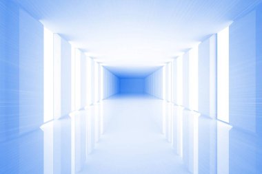 windows ile parlak mavi Oda