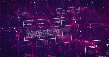 Paneller azalıyor, numaralar güncelleniyor sonra paneller kayıyor, ağ verilerini görselleştiriyor. Teknoloji, veri, görselleştirme, dijital, ağ, analitik, modern