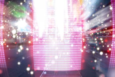 Kopya alanı ile kentsel ortamda parlak ekran