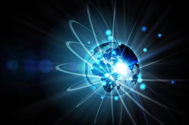 siyah arka plan üzerine parlak Küre