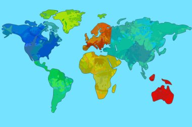 Mavi arkaplanda dünya haritası