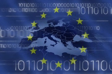 Avrupa Birliği bayrağı ile ikili kodları, yakın çekim