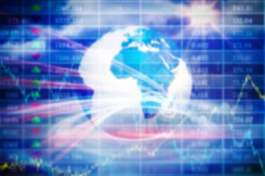 Digital composite image of graph and planet earth