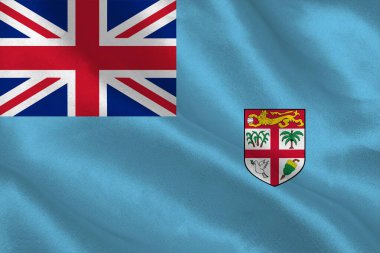 Beyaz arkaplanda Fiji bayrağının yakın planı