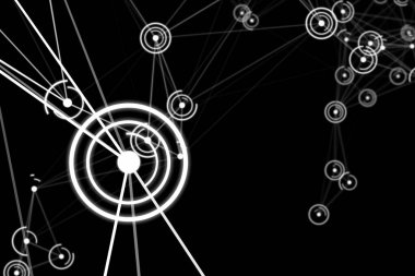 fütüristik siyah arka plan ile daireler