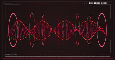 Beyaz arka plan üzerinde kırmızı noktalı sarmal model