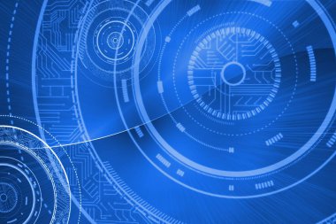 Dijital olarak üretilen parlak mavi tasarım