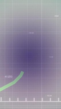 Soyut arkaplana karşı değişen sayılarla birlikte grafiğin ızgara deseni üzerindeki animasyonu. Dijital olarak üretilmiş, hologram, illüstrasyon, rapor, büyüme, üç boyutlu ve iş konsepti.