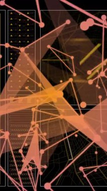 Dijital arayüz üzerinden bağlantı ağı ve veri işleme animasyonu. Teknoloji, algoritma, fütüristik, görselleştirme, siber iletişim