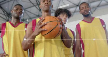 Spor verileri canlandırmayı, takımı göstermek için geri vitese takarken, oyuncu yakalayıcı topa yakınlaştıran kamera. Atletik, takım çalışması, yoğunluk, hareket, dinamik, kentsel, çağdaş