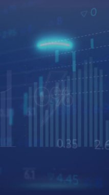 Gök gürültüsü simgesinin çoklu grafikler ve soyut arkaplan üzerinde daire şeklinde canlandırılması. Dijital olarak üretilmiş, hologram, illüstrasyon, rapor, iş, güç ve borsa kavramı.
