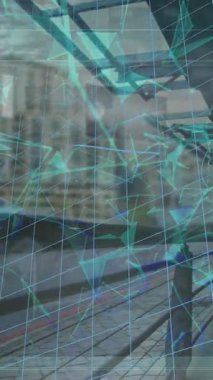 Animation of mathematical equations and data processing over server room. Global technology, computing and digital interface concept digitally generated video.