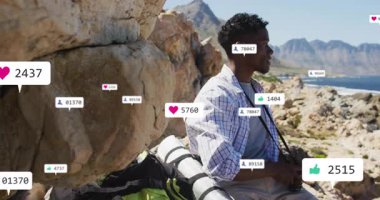 Yaratıcı ufku tarıyor, yüzen sosyal simgeler yaratıyor, zirve izleme bağlantısını çerçeveliyor. Macera, keşif, manzara, açık hava, engebeli, doğal, teknoloji