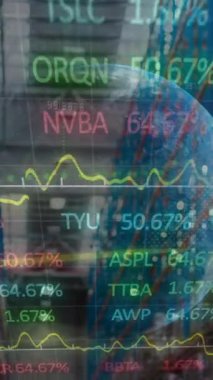 Borsa ve dünyanın boş depo üzerindeki animasyonu. küresel sevkiyat, dağıtım ve bağlantılar konsepti dijital olarak oluşturulmuş video.