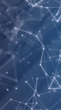 Siyah arkaplanda hareket eden beyaz şekillerin animasyonu. Küresel teknoloji ve dijital arayüz konsepti dijital olarak oluşturulmuş video.