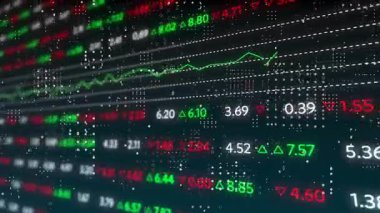 Yaklaşma başlatılıyor. Kaydırma ekranı, güncelleme fiyatları, üçgenler ve çizgi grafiği eğilimi gösteriyor. Finansal teknoloji, veri görselleştirme, analitik, pazar eğilimleri, dijital arayüz, yatırım, eğilim analizi