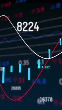 Finansal veri işleme animasyonu. küresel iş, finans, dijital arayüz ve bağlantılar konsepti dijital olarak oluşturulmuş video.