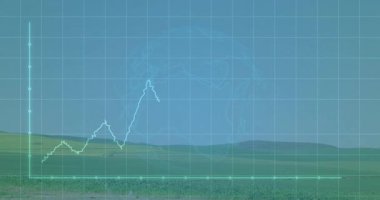 Beyaz zig-zag veri izi ızgara kaynağında beliriyor sonra yükseliyor ve eğilimi görselleştirmek için salınıyor. Soyut, görselleştirme, analitik, teknoloji, manzara, büyüme, dijital
