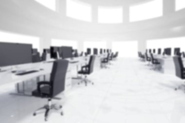 İş yerindeki ofis masasının birleşik görüntüsü