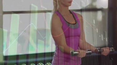 Kadın ağırlık kaldırıyor ve basınca doğru kıvrılıyor. Animasyon ölçümleri de vücut ısısının arttığını gösteriyor. Kuvvet, spor, egzersiz, eğitim, motivasyon, sağlık